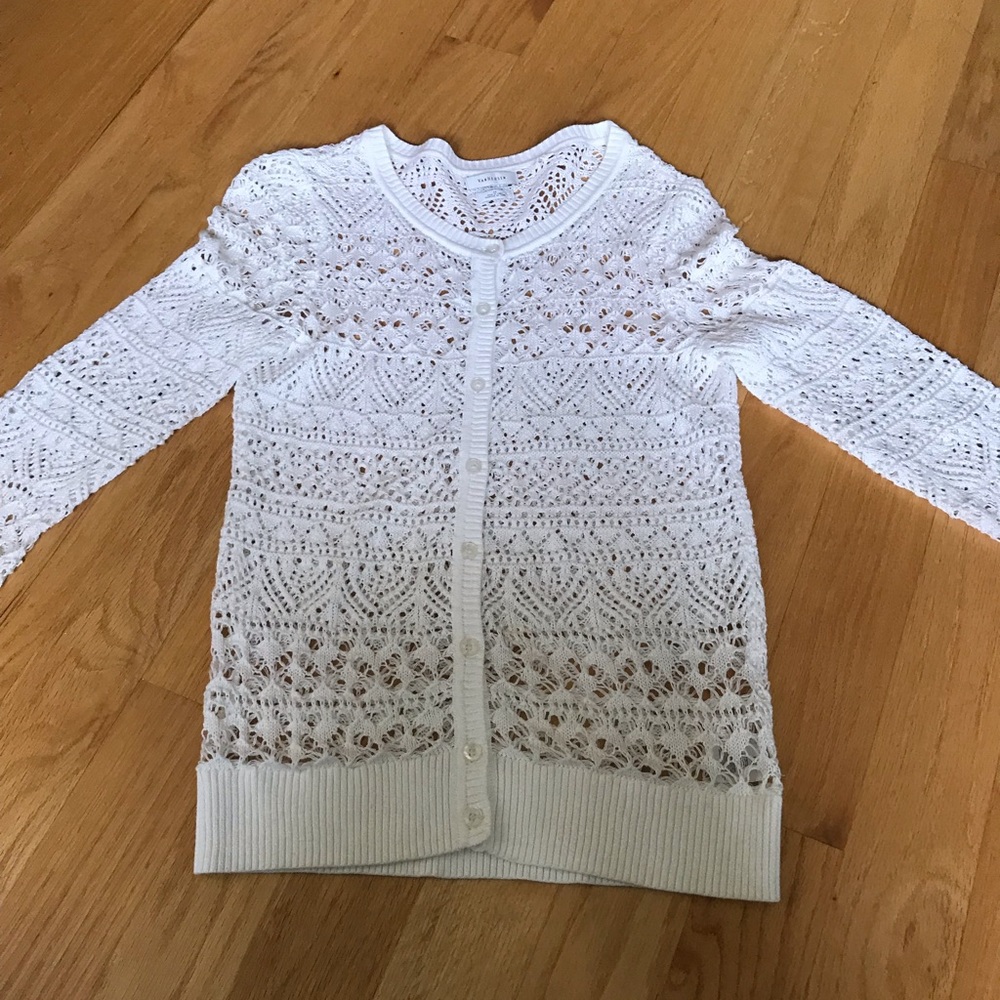 White crochet sweater